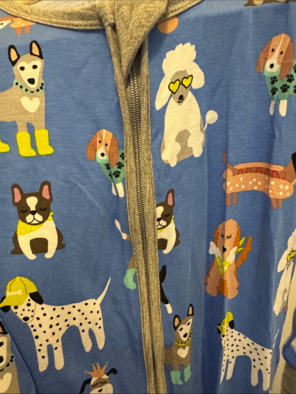 Little Sleepies Blue Dog Print Bamboo Viscose Zippy Pajamas - Picture 5 of 5